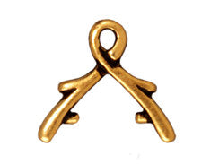 10 Pc Vine Pinch Bails 8mm Antique Gold Finish Tierracast Pinch Bails - P5668GA - BeadPrism