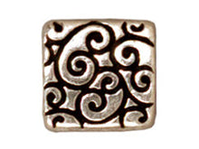 Load image into Gallery viewer, 10 Pc Square Scroll Bead 9.5mm Antique Silver Tierracast Beads - P5673SA - BeadPrism