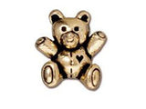 5Pc Teddy Bear Bead 14mm Gold Plated, Vertical Hole Tierracast Lead Free Pewter Beads -P5683GA