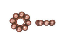 Load image into Gallery viewer, 10 Pc Beaded Daisy Large Hole Bead 8mm Antique Copper Finish Tierracast Large Hole Beads - P5689CA - BeadPrism