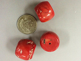 1 pc 20mm Coral Bead, Focal Bead, Large Red Coral Bead, Red Gemstone bead, Tibet Bead - SCO-FB - BeadPrism