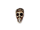 5 Pc Rose Skull Bail with 6.3mm Hole 17x9mm Oxidized Brass Finish Tierracast Bails - P5729BO