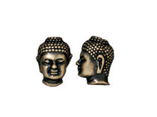 Load image into Gallery viewer, 5 Pc Buddha Bead 13.5x10mm Oxidized Brass Finish Tierracast Large Hole Beads - P5718BO - BeadPrism