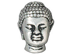 5 Pc Buddha Bead 13.5x10mm Antique Silver Finish Tierracast Large Hole Beads - P5718SA - BeadPrism