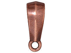 5 Pc Classic Bail with 6.3mm Hole 14x4mm Antique Copper Finish Tierracast Bails - P5730CA - BeadPrism