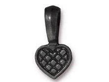 Load image into Gallery viewer, 10 Pc Glue in Heart Bail with Glue Pad 20x10mm Black Finish Tierracast  - P5733BK - BeadPrism