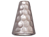5 Pc Tall Cones Hammered Beadcaps, 13x9mm Bright Rhodium, 1.25mm hole Tierracast 94-5736 - P5736RB
