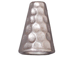 5 Pc Tall Cones Hammered Beadcaps, 13x9mm Bright Rhodium, 1.25mm hole Tierracast 94-5736 - P5736RB - BeadPrism