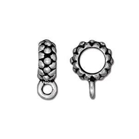 10 Pc Joy Bail with 6.3mm Hole 14x4mm Antique Silver Finish Tierracast Bails - P5728SA - BeadPrism