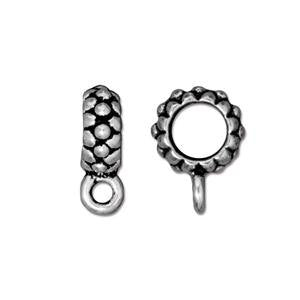 10 Pc Joy Bail with 6.3mm Hole 14x4mm Antique Silver Finish Tierracast Bails - P5728SA - BeadPrism