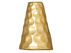 5 Pc Hammertone Tall Cone Beadcaps 13x9mm Bright Gold Finish Tierracast Bead Cones - P5736GB - BeadPrism
