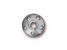 Load image into Gallery viewer, 10Pc Rivet Cap Beadcaps 11mm Bright Rhodium Finish Tierracast Large Hole Bead caps -P5744RB - BeadPrism