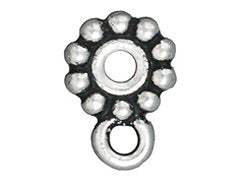 10Pc Large Hole Beads w/Loop 8.5mm Antique Silver Finish Tierracast - P5747SA - BeadPrism