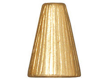 Load image into Gallery viewer, 5 Pc Radiant Tall Cone Beadcaps 13x9mm Bright Gold Finish Tierracast Bead Cones - P5737GB - BeadPrism