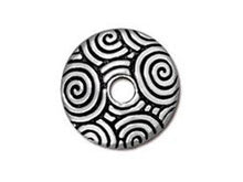 Load image into Gallery viewer, 10 Pc Spiral Dance Beadcaps 14x4mm Antique Silver Finish Tierracast Bead Caps - P5739SA - BeadPrism