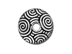 10 Pc Spiral Dance Beadcaps 14x4mm Antique Silver Finish Tierracast Bead Caps - P5739SA - BeadPrism