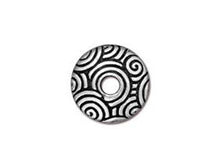 Load image into Gallery viewer, 10Pc Spiral Dance Bead caps 11x4mm Antique Silver Plated Tierracast large beadcaps-P5742SA - BeadPrism