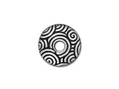 10Pc Spiral Dance Bead caps 11x4mm Antique Silver Plated Tierracast large beadcaps-P5742SA - BeadPrism