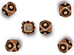 20 Pc Faceted Cube Beads 4mm Antique Copper Finish Tierracast Beads - P5775CA - BeadPrism