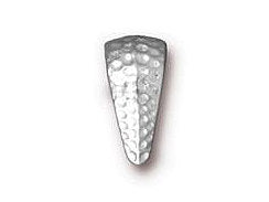 10 Pc Hammertone Pinch Bail 11x5mm Bright Rhodium Finish Tierracast Bails - P5779RB - BeadPrism