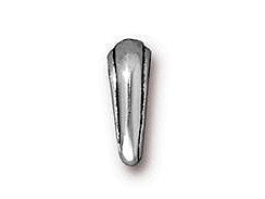 10 Pc Nouveau Pinch Bail 10x4mm Antique Silver Finish Tierracast Bails - P5780SA - BeadPrism
