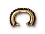 10 Pc Beaded Pinch Bail 15mm Oxidized Brass Finish Tierracast Bails - P5782BO