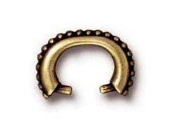 10 Pc Beaded Pinch Bail 15mm Oxidized Brass Finish Tierracast Bails - P5782BO - BeadPrism
