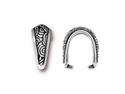 20 Pc Spiral Pinch Bail 12 mm Antique Silver Finish Tierracast Bails - P5784SA-20 - BeadPrism