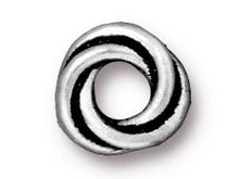 Load image into Gallery viewer, 10 Pc Twisted Spacer Bead 8mm Antique Silver Finish Tierracast Spacer Beads - P5768SA - BeadPrism