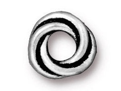 10 Pc Twisted Spacer Bead 8mm Antique Silver Finish Tierracast Spacer Beads - P5768SA - BeadPrism