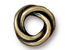 Load image into Gallery viewer, 10 Pc 10mm Twisted Spacer Bead Oxidized Brass Finish Tierracast Spacer Beads - P5769BO - BeadPrism