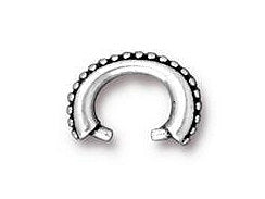 10 Pc Beaded Pinch Bail 13mm Antique Silver Finish Tierracast Bails - P5781SA - BeadPrism