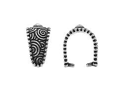 5 Pc Spiral Pinch Bail 16 mm Antique Silver Finish Tierracast Bails - P5785SA - BeadPrism