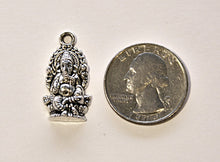 Load image into Gallery viewer, 4 Pc Ganesh Charms Pendant, Antique Silver Finish, 1 Inch - PBF373 - BeadPrism
