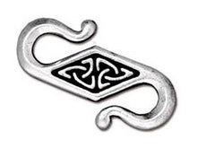 Load image into Gallery viewer, 5 Pc Celtic S Hook Clasp 23x11mm Antique Silver Finish Tierracast Links and Connectors - P6032SA - BeadPrism