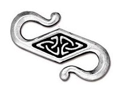 5 Pc Celtic S Hook Clasp 23x11mm Antique Silver Finish Tierracast Links and Connectors - P6032SA - BeadPrism