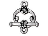 5 Sets Classic Toggle Clasps 12mm Round 16mm Bar Antique Silver Finish Tierracast -P6045SA