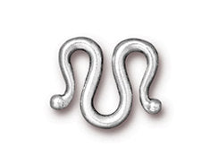 5 Pc M Hook Clasps 18x13mm Bright Silver Finish Tierracast Link & Connectors M Hook Clasps - P6146SB - BeadPrism