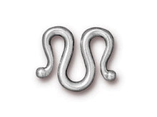 Load image into Gallery viewer, 5 Pc Classic M Hook Clasps 18x13mm Bright Rhodium Finish Tierracast Link and Connectors - P6146RB - BeadPrism