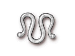 5 Pc Classic M Hook Clasps 18x13mm Bright Rhodium Finish Tierracast Link and Connectors - P6146RB - BeadPrism