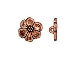 5Pc Apple Blossom Buttons Antique Copper Finish, 16mm Tierracast Buttons - P6549CA