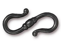 5 Pc S Hook Clasps 23x13mm Black Gun Metal  Finish Tierracast - P6147BK - BeadPrism