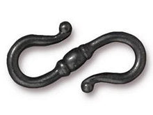 Load image into Gallery viewer, 5 Pc S Hook Clasps 23x13mm Black Gun Metal  Finish Tierracast - P6147BK - BeadPrism