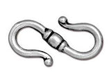 5 Pc S Hook Clasps Sterling Silver 23x13mm Antique Silver Finish Tierracast Link Connector - P6147SA