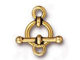 5Set Anna Toggle Clasp Antique 22K Gold Plate LeadFree Pewter 10mm Round 17mm Bar Tierracast-P6151GA