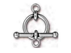 3 Sets Antique Silver Plated TierraCast Pewter 3/4 inch Anna Toggle Clasps, - P6160SA - BeadPrism