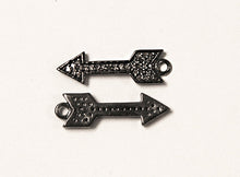 Load image into Gallery viewer, Diamond Arrowhead Pave Small, Ozidized Sterling Silver, 20mm, Black Arrowhead Pendant 1 Pc - DIA19 - BeadPrism