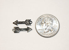 Load image into Gallery viewer, Diamond Arrowhead Pave Small, Ozidized Sterling Silver, 20mm, Black Arrowhead Pendant 1 Pc - DIA19 - BeadPrism