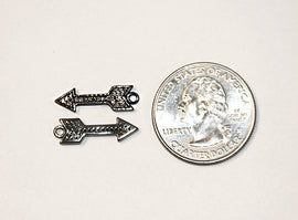 Diamond Arrowhead Pave Small, Ozidized Sterling Silver, 20mm, Black Arrowhead Pendant 1 Pc - DIA19 - BeadPrism