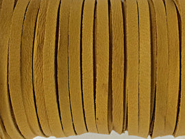 50 Ft 3mm Deer Skin Hide Lace Mustard Yellow Gold 1/8